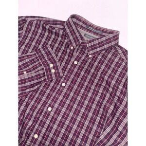 Eddie Bauer Plaid Wrinkle Free Relaxed Fit Button‎ Down Shirt Men's TL